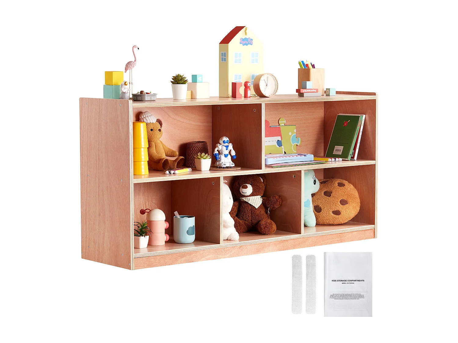 Étagère de Rangement SucceBuy à 5 Compartiments, 2 Étagères, pour La Maison, L'École