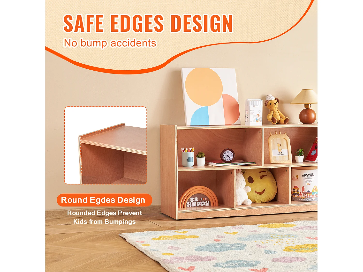 Étagère de Rangement SucceBuy à 5 Compartiments, 2 Étagères, pour La Maison, L'École