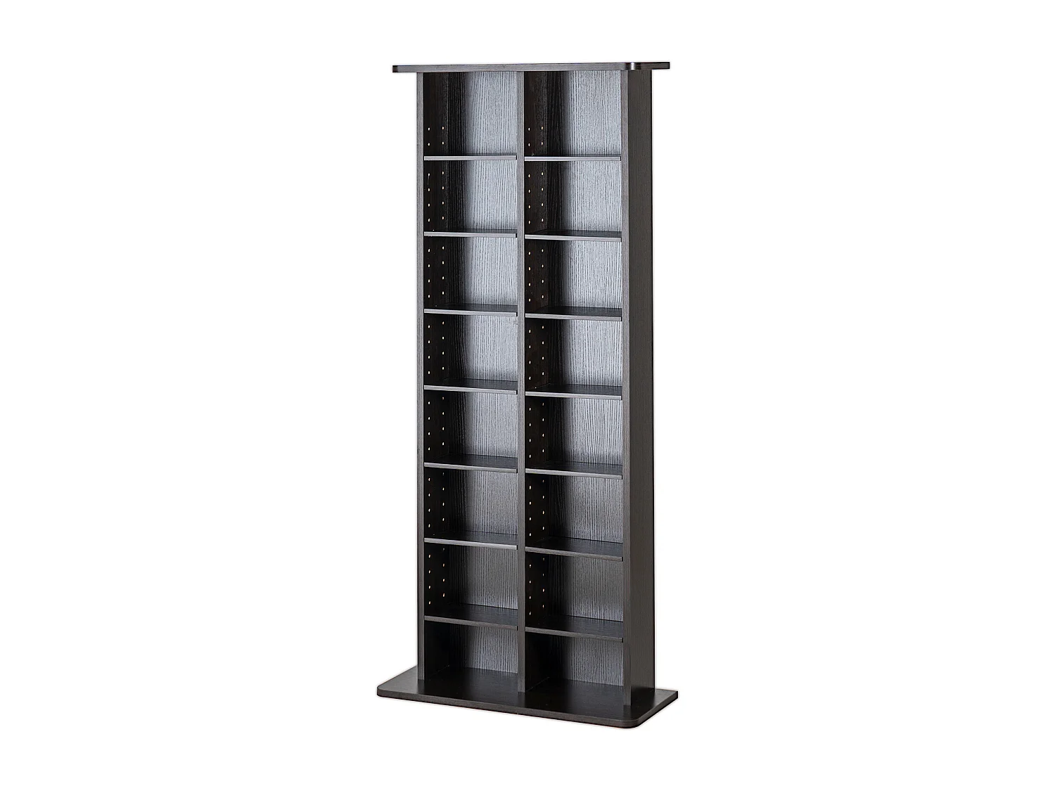 Armoire de Rangement Multimédia SucceBuy à 8 Couches, Étagère DVD Réglable pour 464 CD, Expresso
