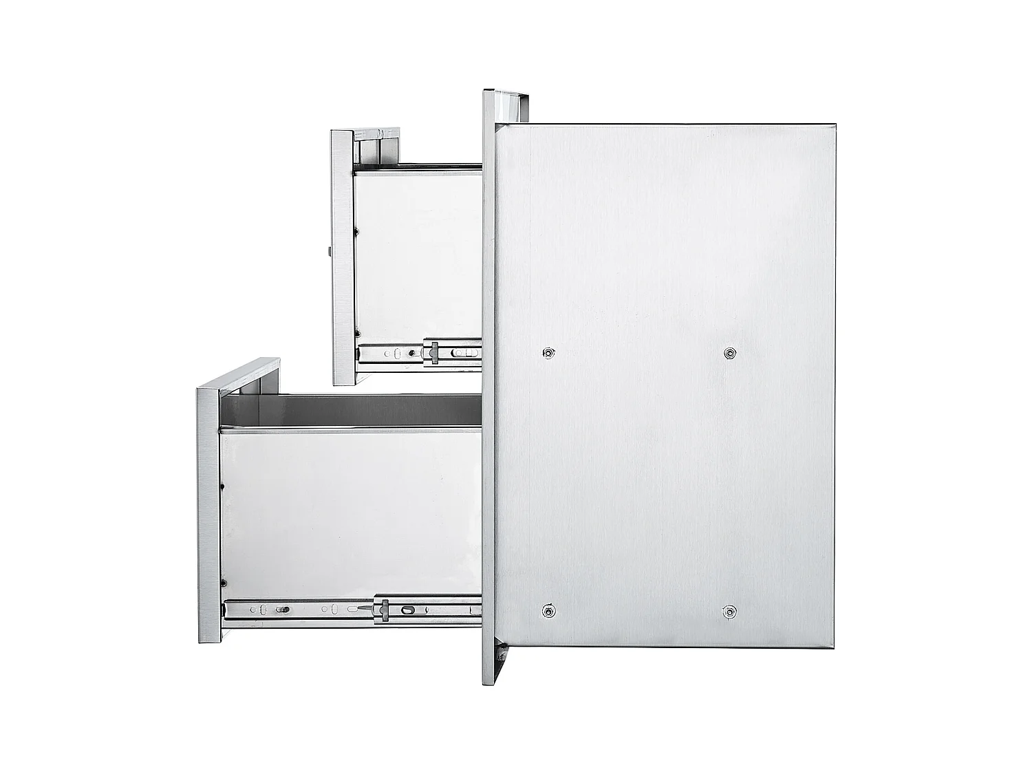 Tiroirs de Rangement SucceBuy Doubles en Acier Inoxydable 45CM x 52CM pour Cuisine/Barbecue Extérieur