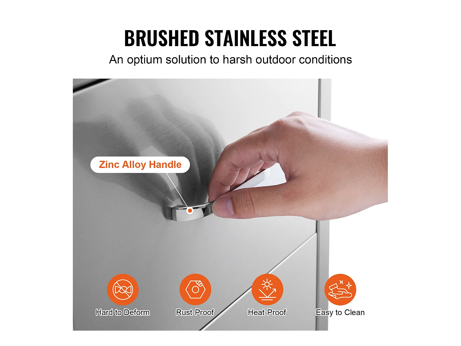 Tiroirs de Rangement SucceBuy Doubles en Acier Inoxydable 45CM x 52CM pour Cuisine/Barbecue Extérieur