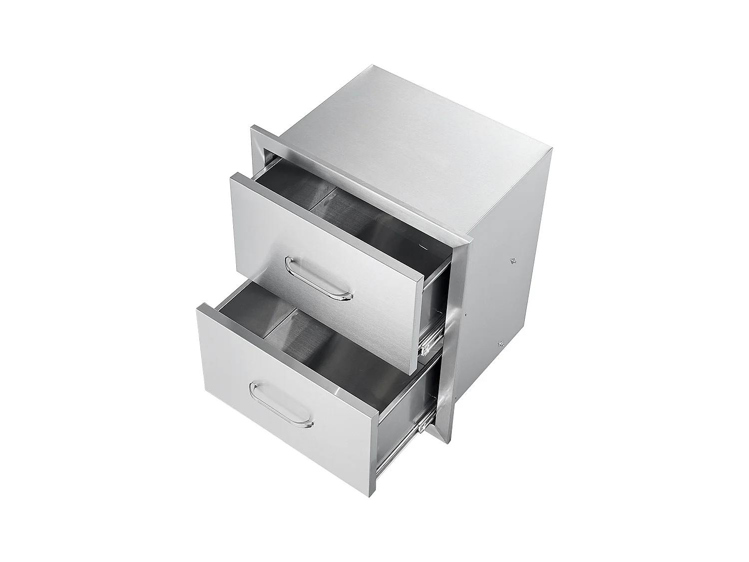 Tiroirs de Rangement SucceBuy Doubles en Acier Inoxydable 45CM x 52CM pour Cuisine/Barbecue Extérieur