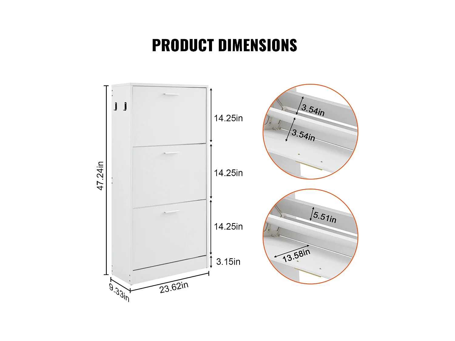 Armadio per Scarpe SucceBuy con 3 Cassetti Pieghevoli, Organizzatore di Archiviazione per Entrata