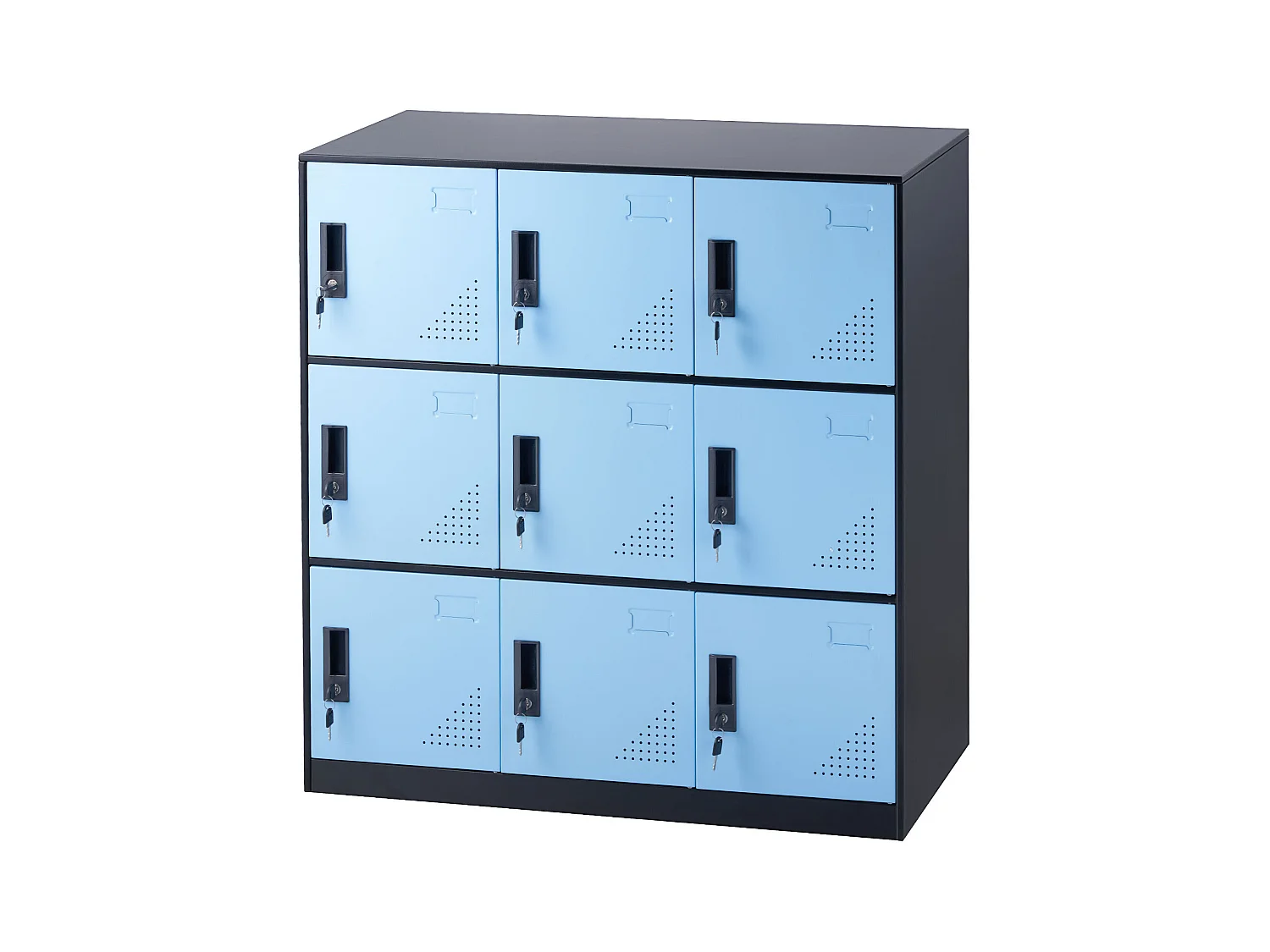 Armoire de Rangement SucceBuy en Métal à 9 Portes. pour Les Employés. Acier Noir. Utilisation au Bureau