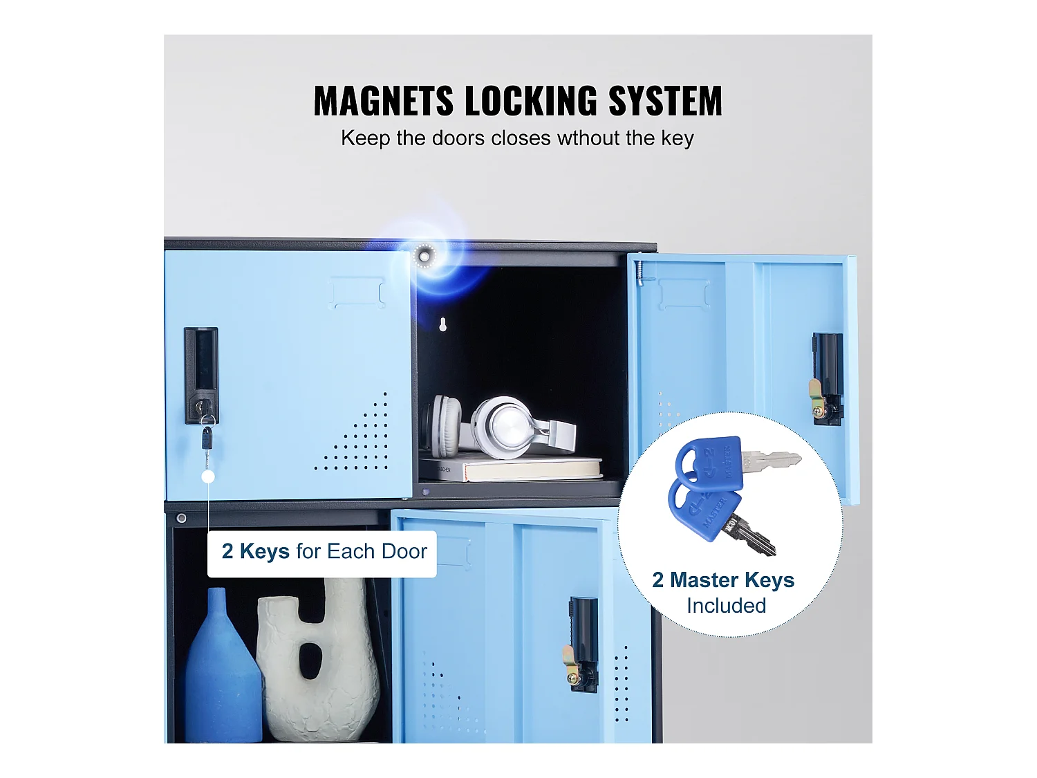 Armoire de Rangement SucceBuy en Métal à 9 Portes. pour Les Employés. Acier Noir. Utilisation au Bureau