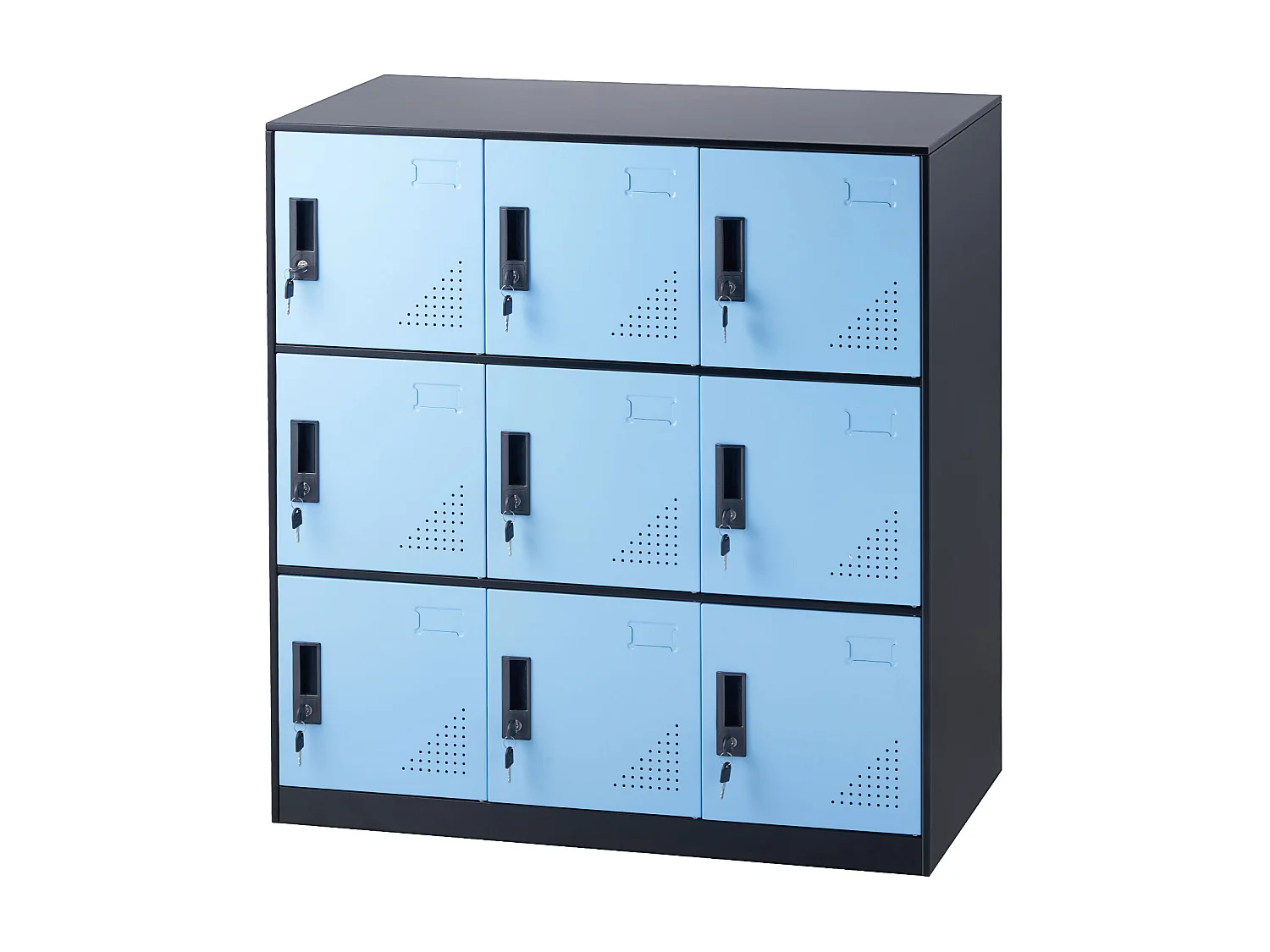 Armoire de Rangement SucceBuy en Métal à 9 Portes. pour Les Employés. Acier Noir. Utilisation au Bureau