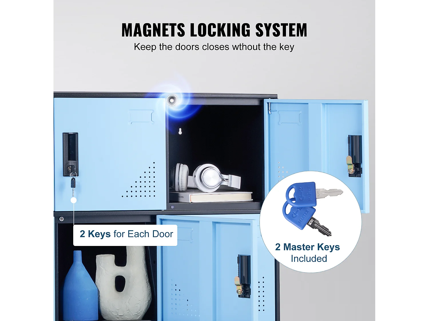 Armoire de Rangement SucceBuy en Métal à 9 Portes. pour Les Employés. Acier Noir. Utilisation au Bureau