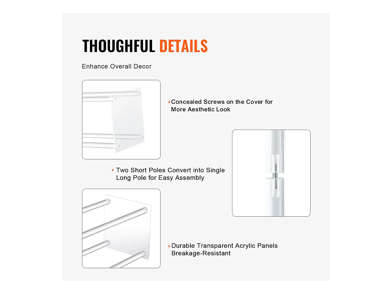 Support de Fleurs de Mariage en Acrylique SucceBuy, Lot de 2, 80 cm, Décoration de Mariage