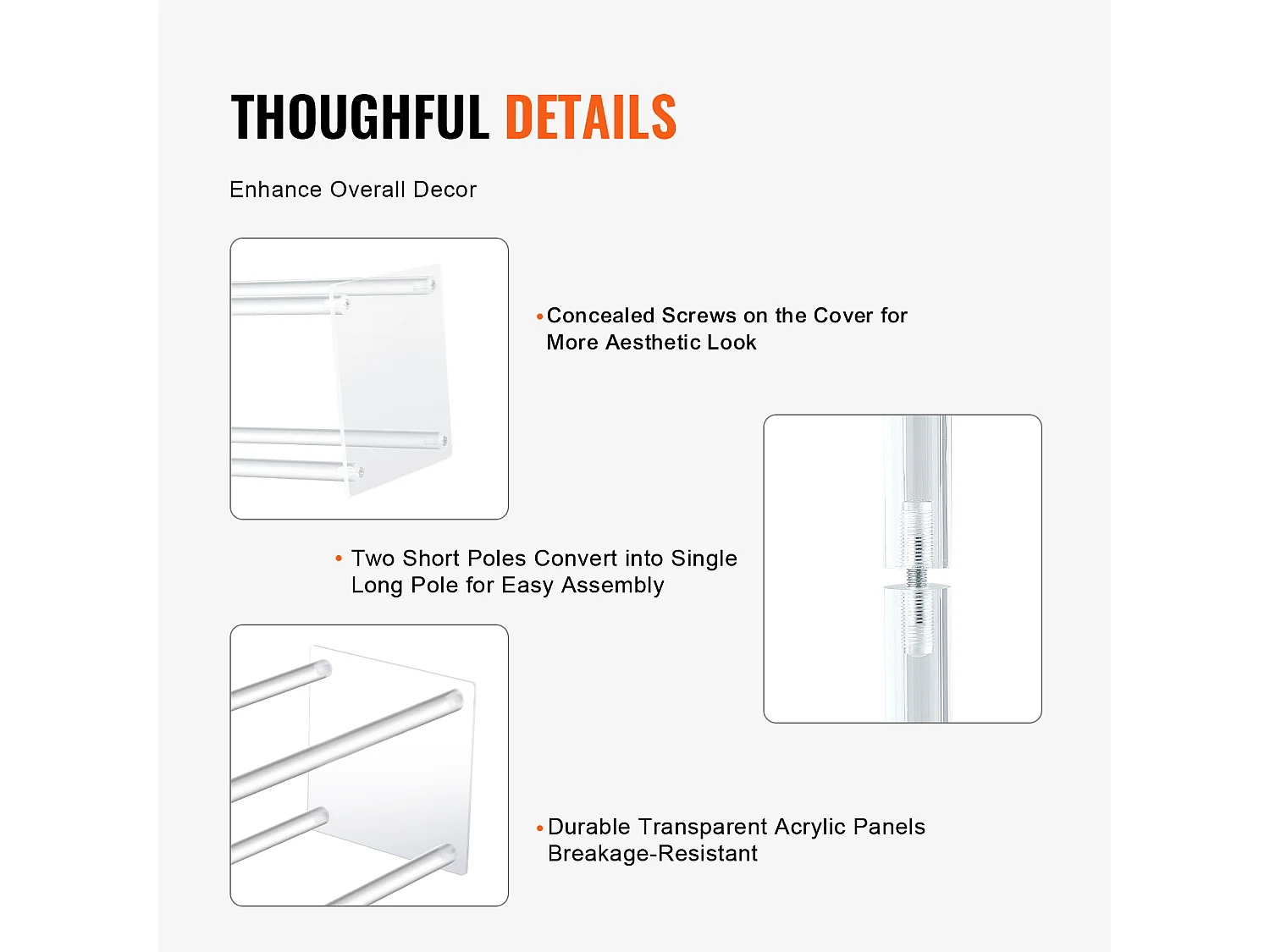 Support de Fleurs de Mariage en Acrylique SucceBuy, Lot de 2, 80 cm, Décoration de Mariage