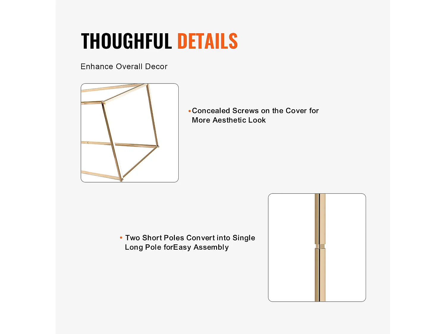 Support de Fleurs de Mariage SucceBuy, Lot de 2, Métal Doré, 80 cm, Haut de Gamme, Décoration de Mariage