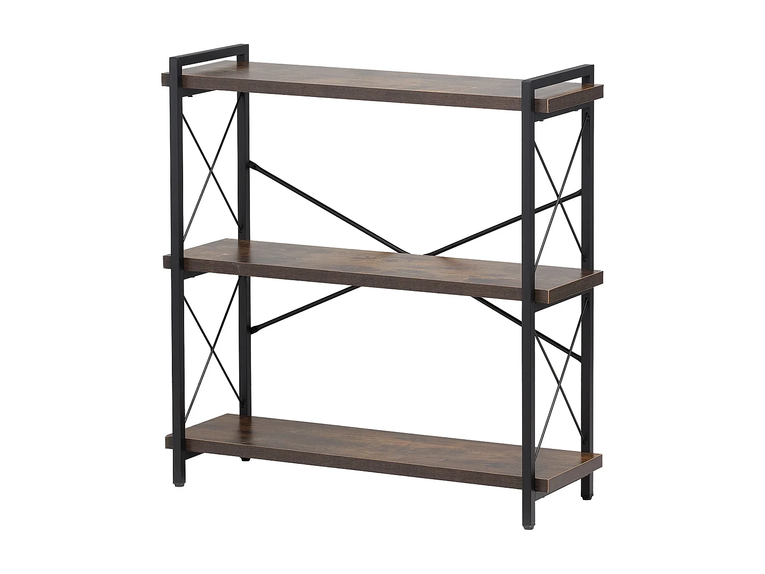 Libreria in Metallo SucceBuy, 3 Ripiani Rustici per Soggiorno e Ufficio