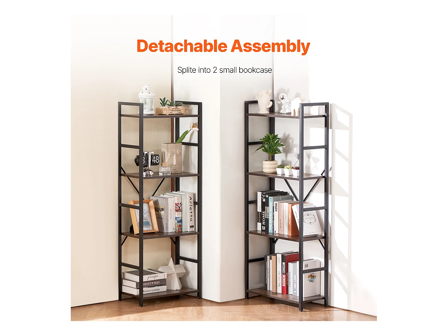 Bibliothèque en Métal SucceBuy, Rustique à 11 Niveaux, Parfaite pour Vos Pièces à la Maison