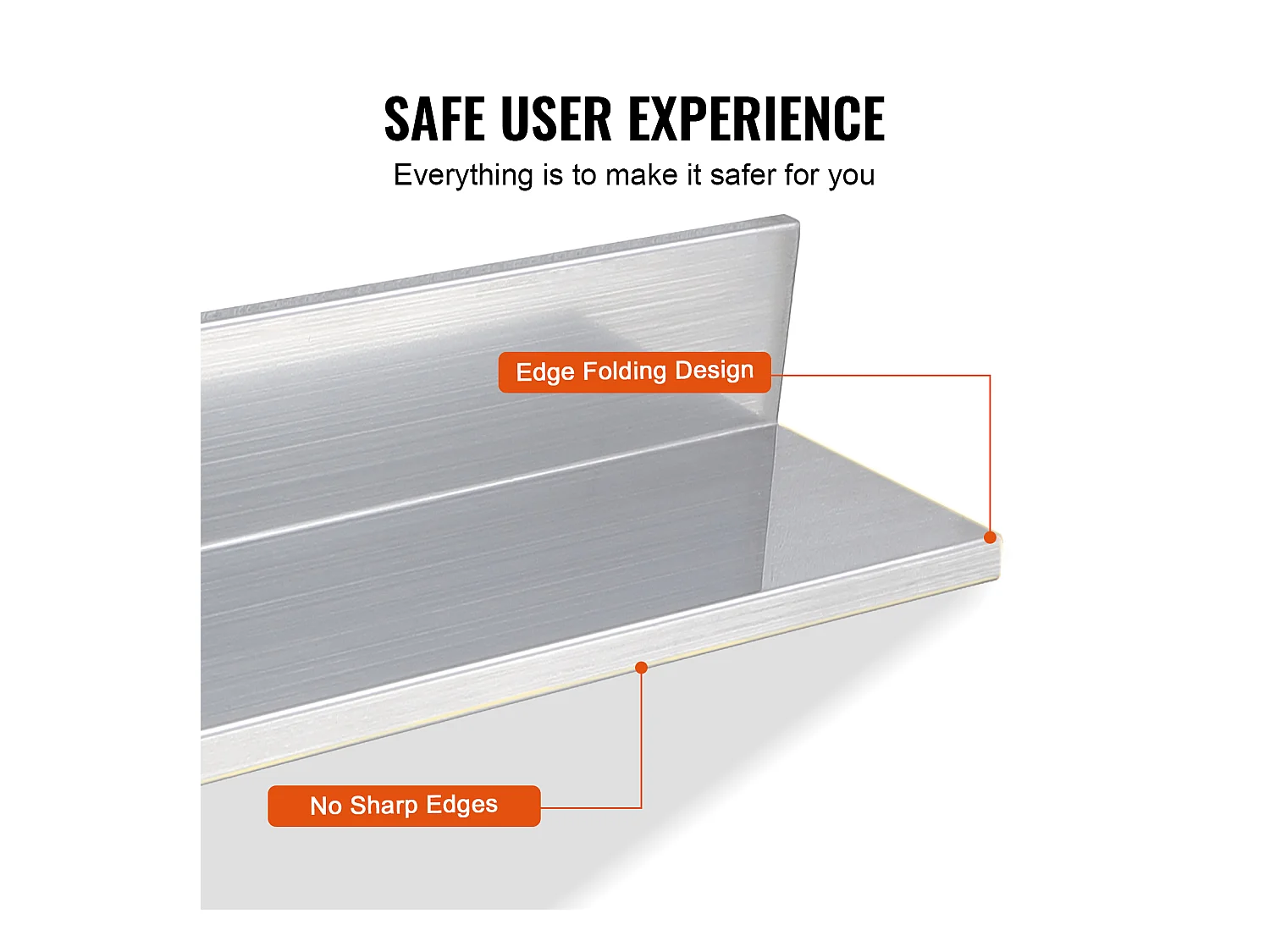 Étagère Murale SucceBuy en Acier Inoxydable 61 x 21,8 cm pour Cuisine Et Restaurant