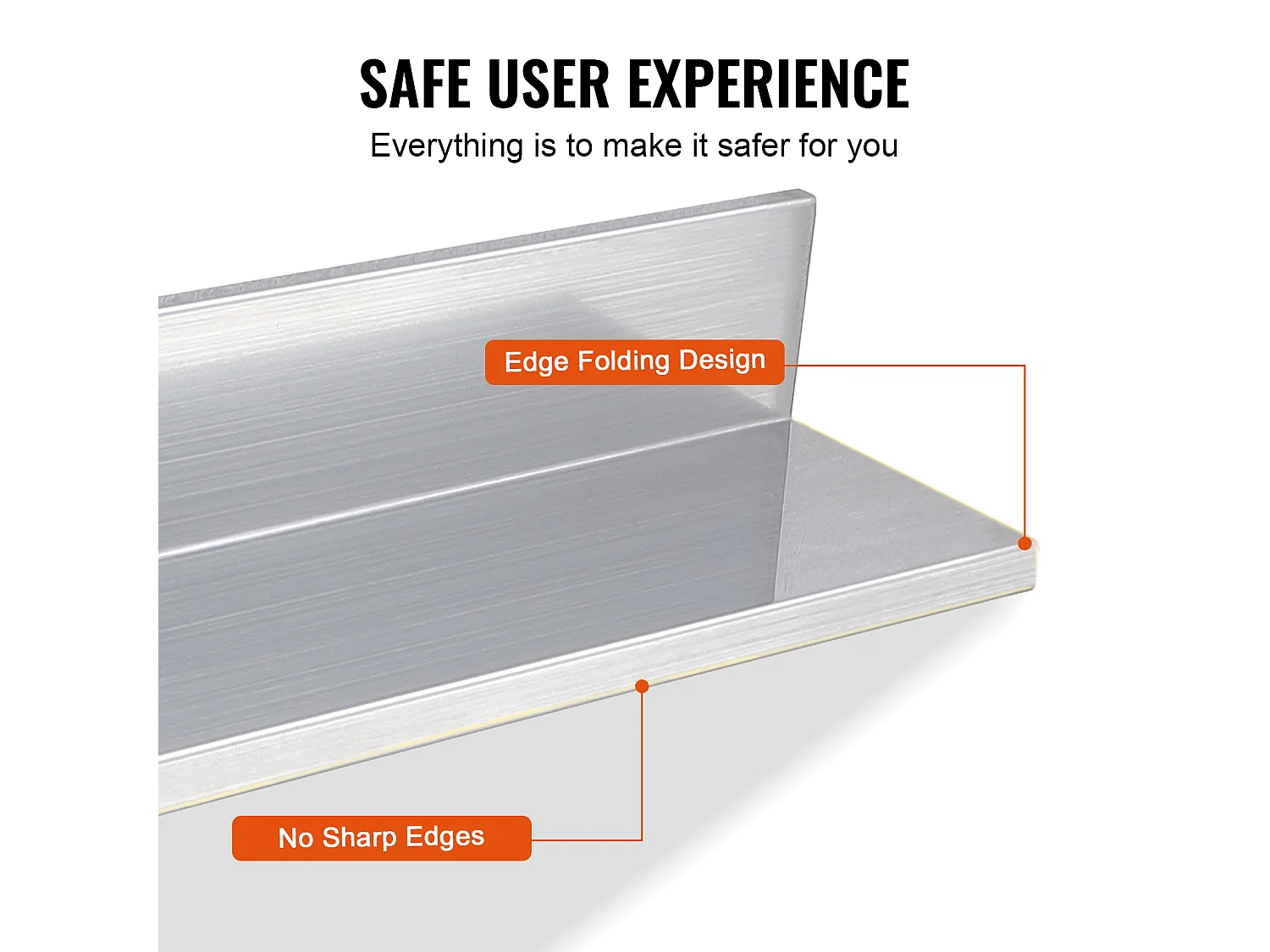 Scaffale a Parete SucceBuy in Acciaio Inossidabile 61 x 21,8 cm per Cucina E Ristorante