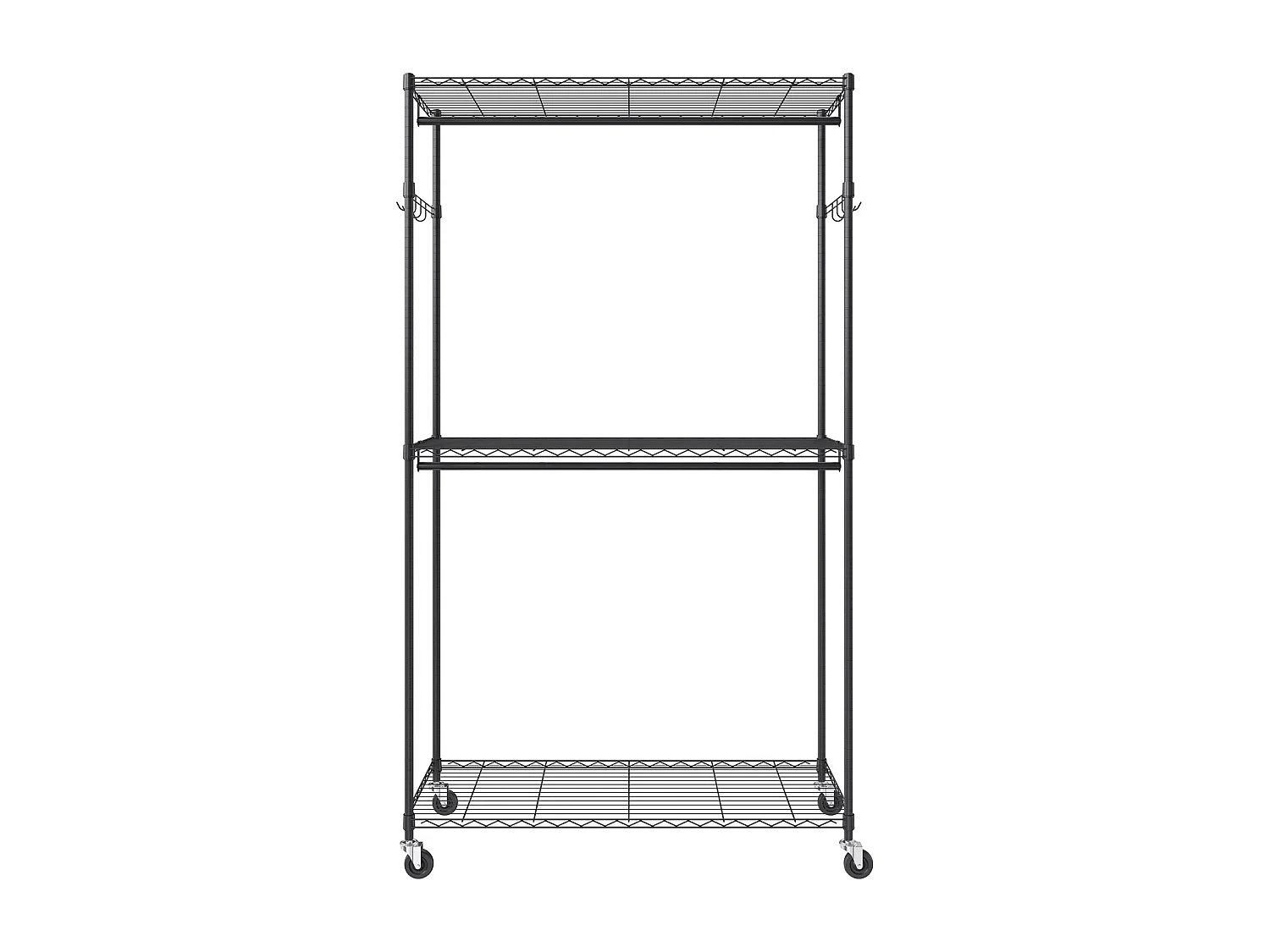 Appendiabiti, SucceBuy Appendiabiti con Ruote, 3 Ripiani, Capacità di Carico 180 kg