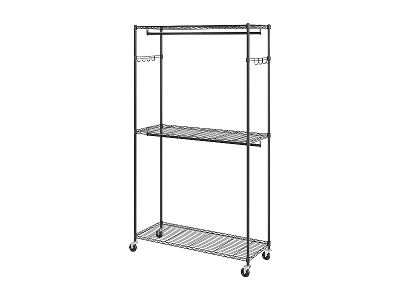 Appendiabiti, SucceBuy Appendiabiti con Ruote, 3 Ripiani, Capacità di Carico 180 kg