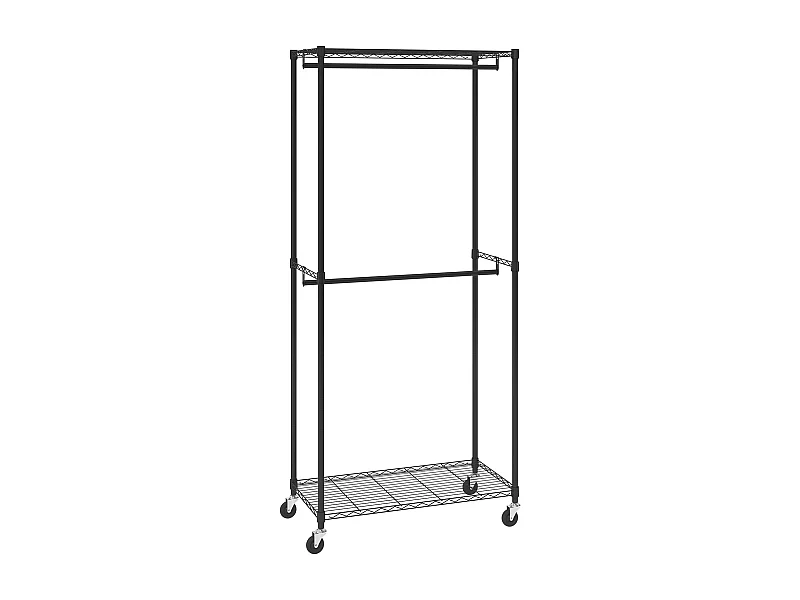 Portant à Vêtements, SucceBuy Porte-Vêtements Robuste, Doubles Tiges de Suspension, Supporte 136 kg