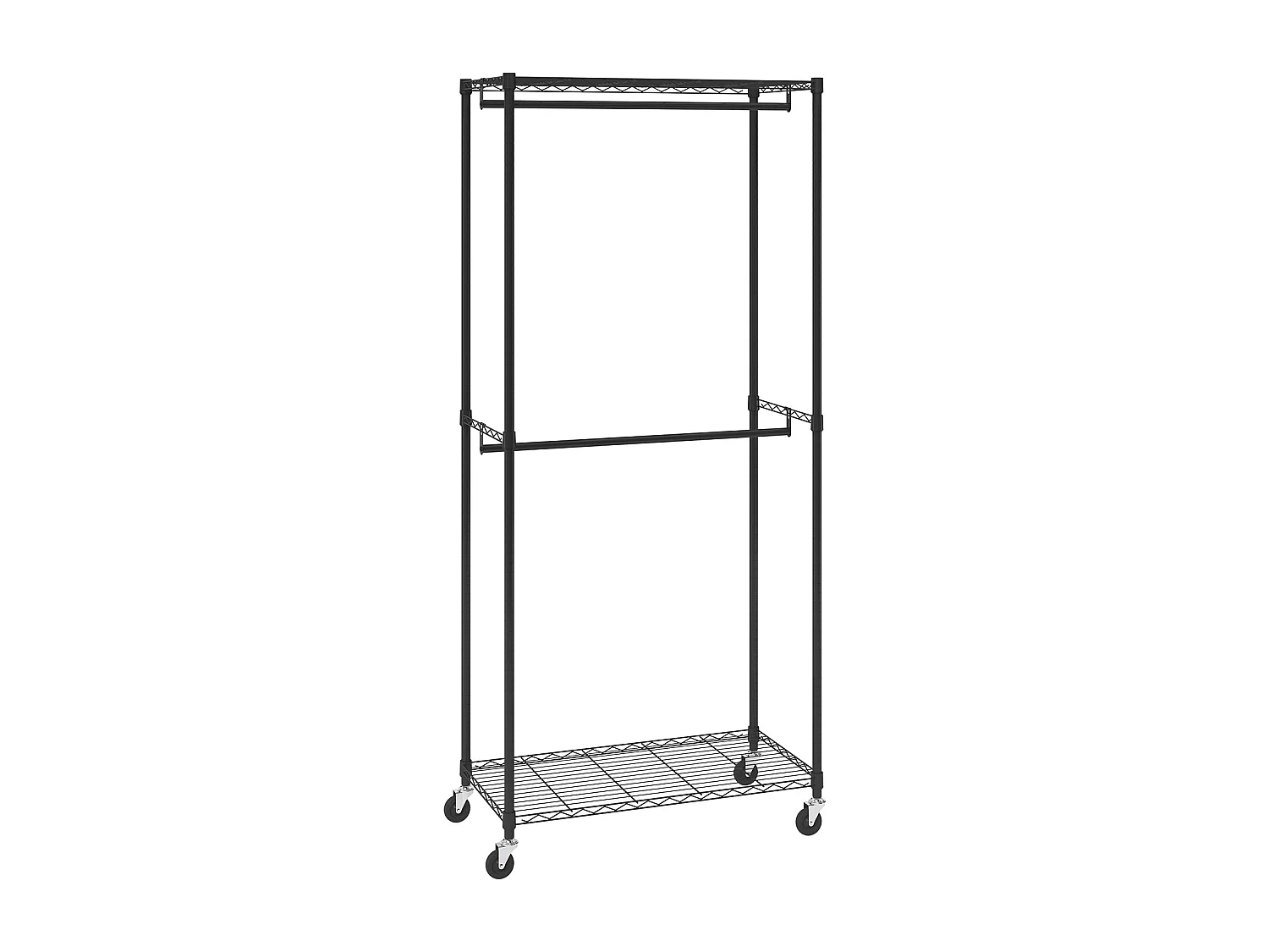 Portant à Vêtements, SucceBuy Porte-Vêtements Robuste, Doubles Tiges de Suspension, Supporte 136 kg