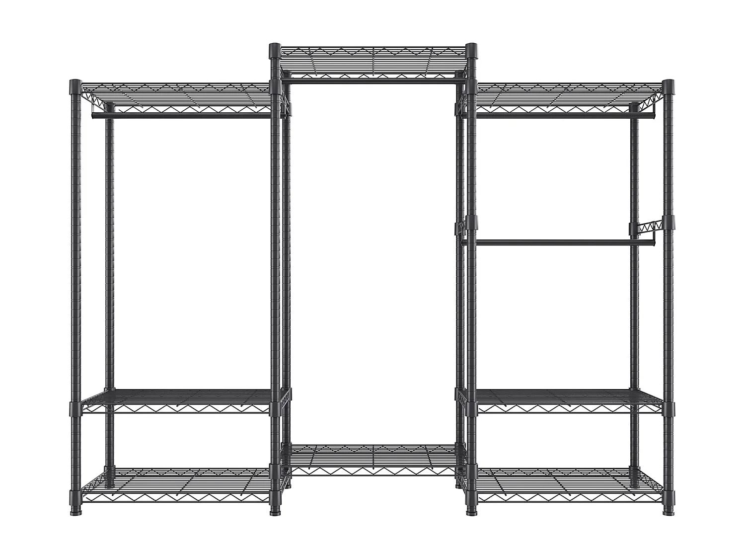 Portant à Vêtements, SucceBuy Portant à Vêtements Robuste, Capacité de 362 kg, 4 Tiges de Suspension et 8 Niveaux de Rangement, Porte-Vêtements Roulant