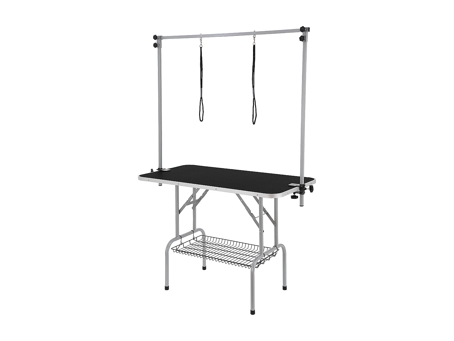 Table de Toilettage pour Animaux de Compagnie SucceBuy, 1137.9x609.6mm , Capacité de 149,7 kg, à Hauteur Réglable avec Pince, Pliable