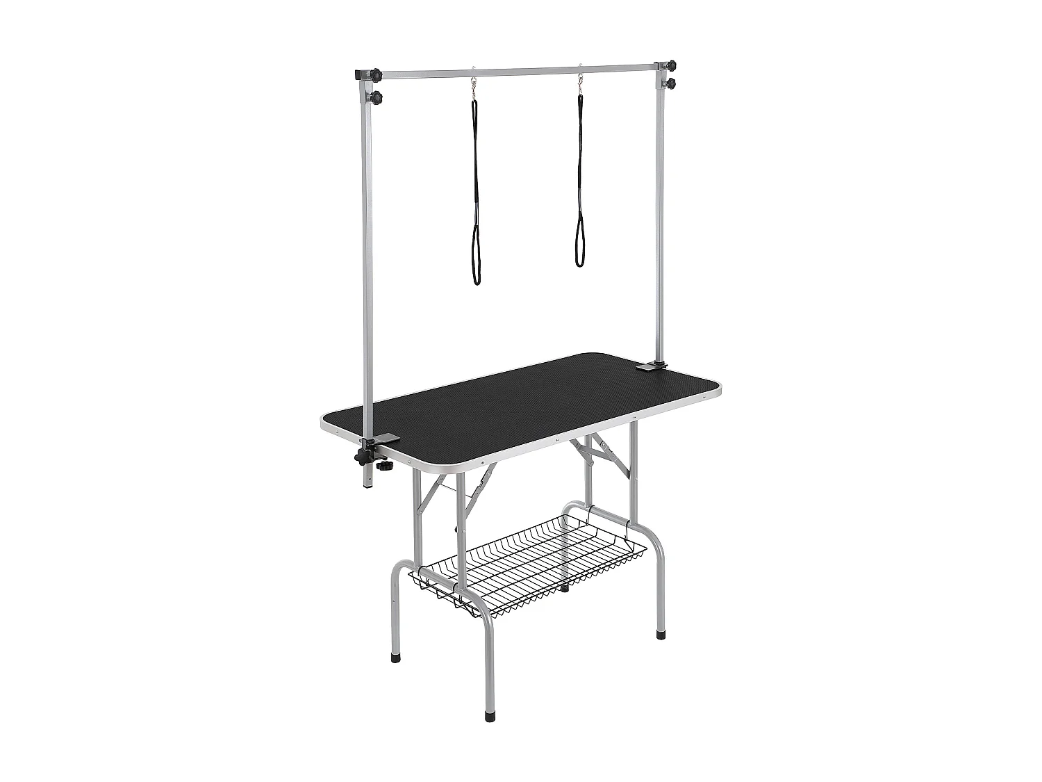 Table de Toilettage pour Animaux de Compagnie SucceBuy, 1137.9x609.6mm , Capacité de 149,7 kg, à Hauteur Réglable avec Pince, Pliable