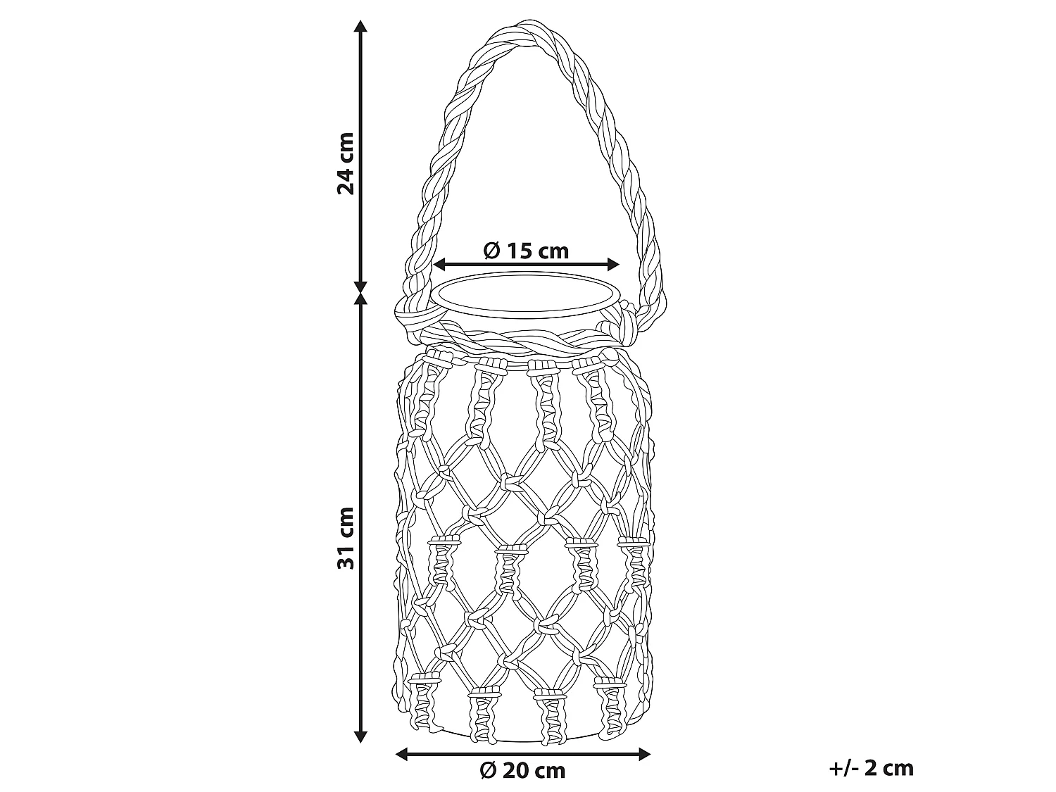 Lantaarn JALEBI Stof 31 cm Gebroken wit