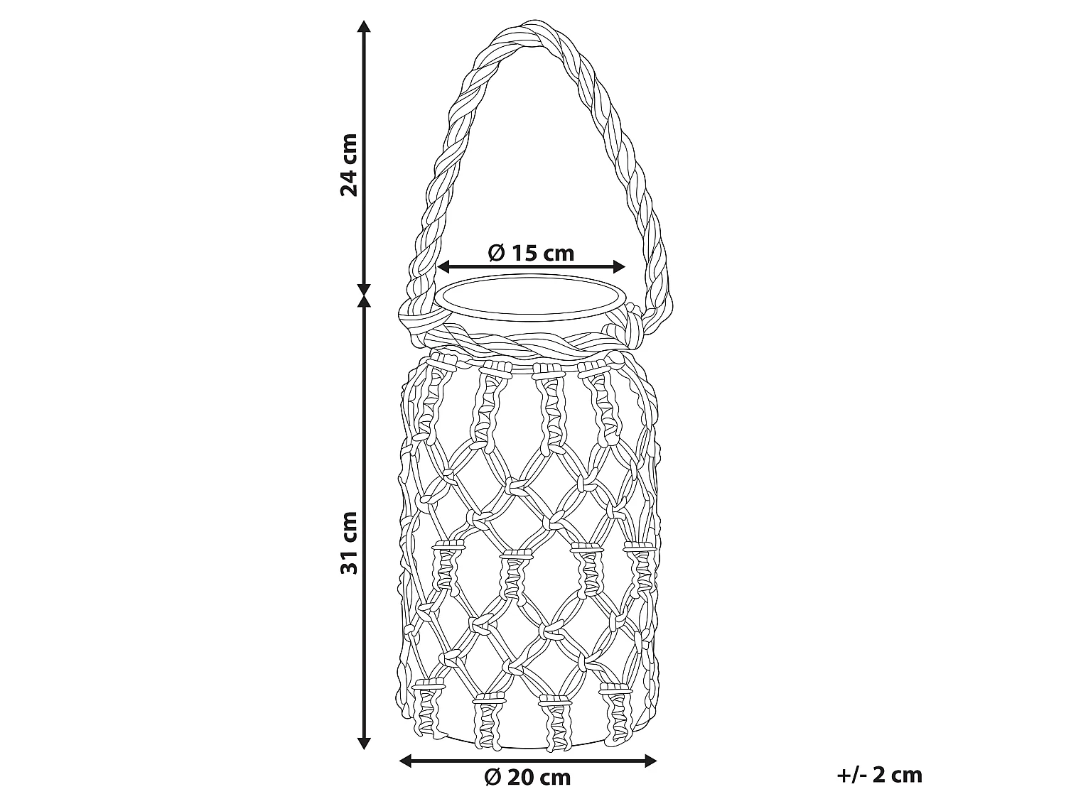 Lanterne JALEBI Tissu 31 cm Blanc cassé