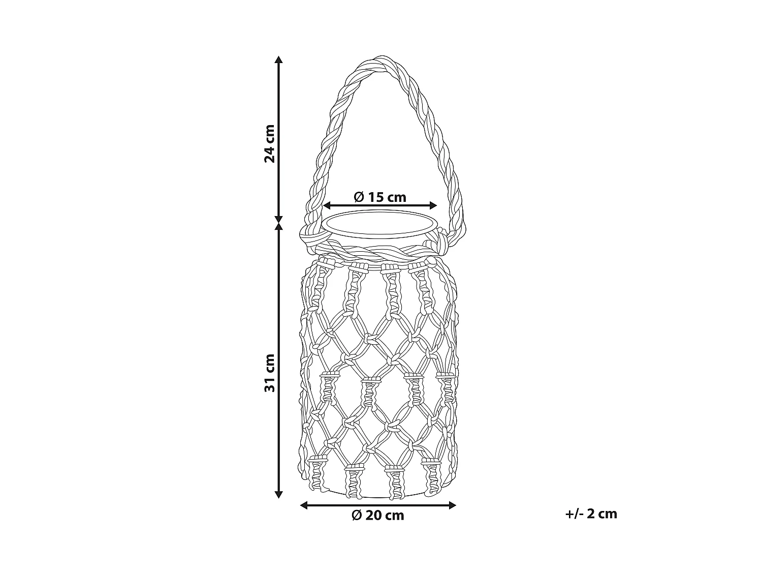 Lanterne JALEBI Tissu 31 cm Blanc cassé