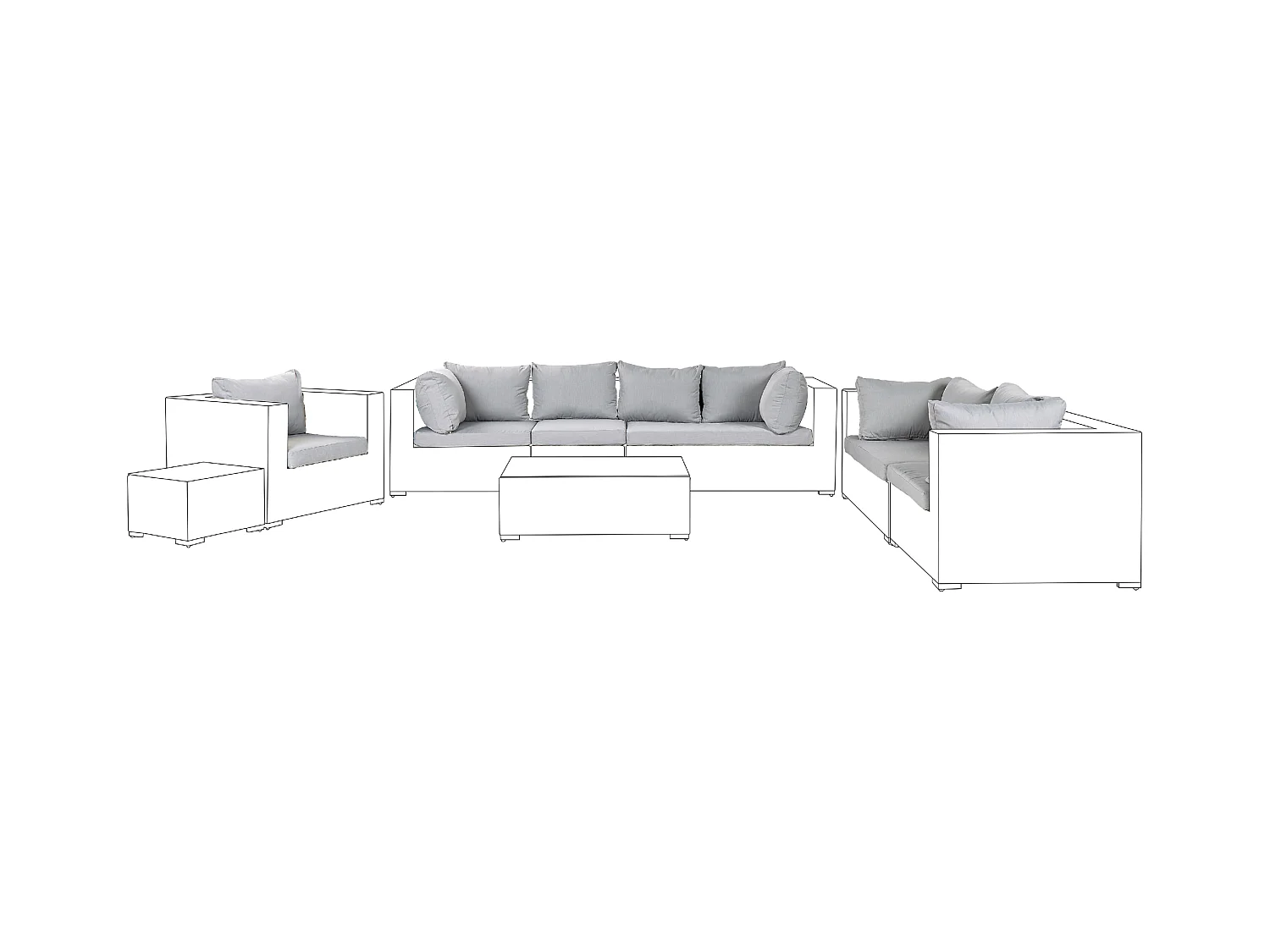 Ensemble de housses de coussins d'extérieur MAESTRO II Gris