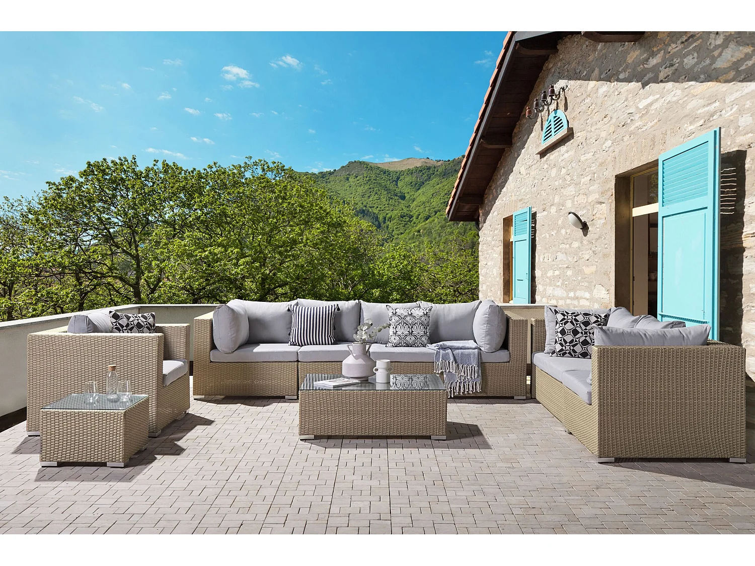 Ensemble de housses de coussins d'extérieur MAESTRO II Gris