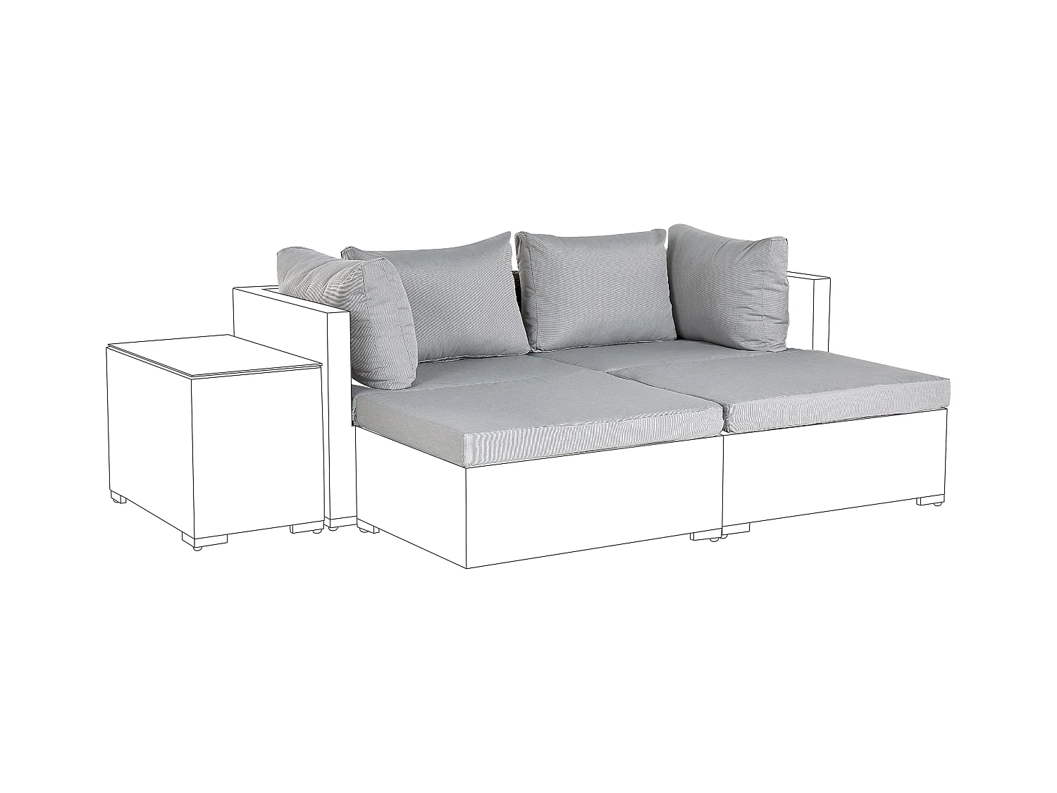 Ensemble de housses de coussins d'extérieur NOTO Gris