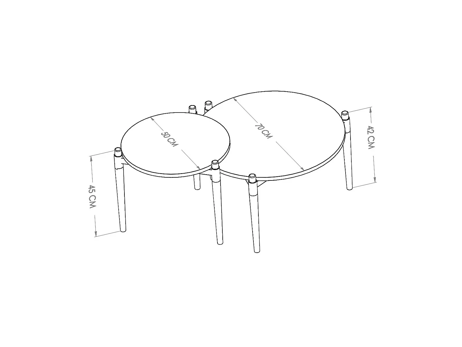 Table basse Kristinestad à double plateaux en pin [en.casa]