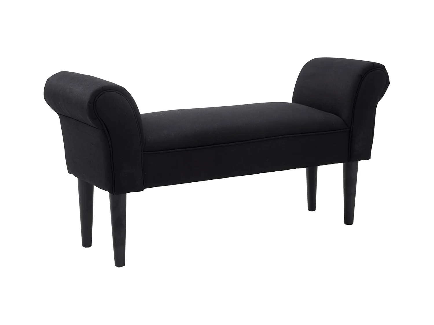 Banc banquette design contemporain accoudoirs courbés grand confort 102L x 31l x 51H cm noir
