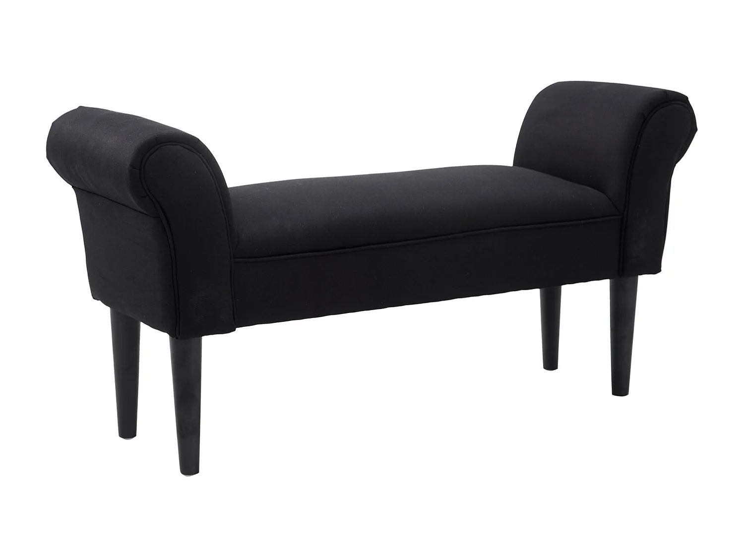 Banc banquette design contemporain accoudoirs courbés grand confort 102L x 31l x 51H cm noir