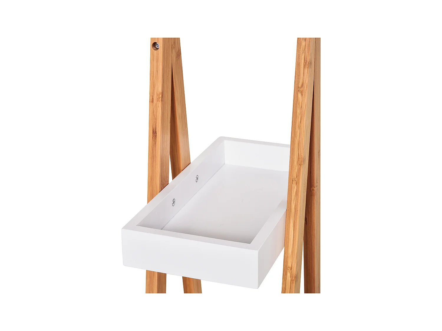 Etagère en bambou de salle de bain étagère debout 3 paniers dim. 30L x 18l x 81H cm bambou MDF blanc