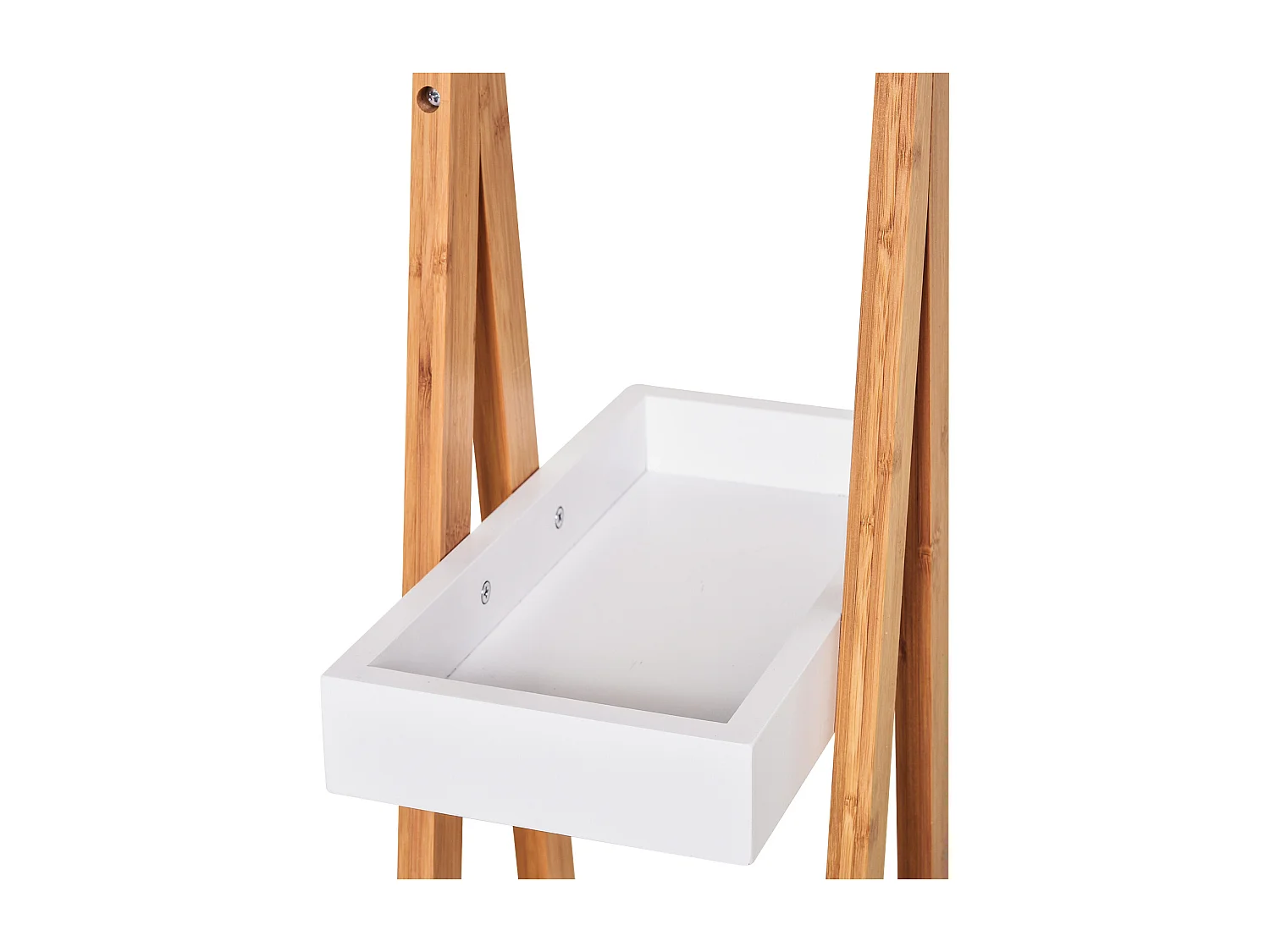 Etagère en bambou de salle de bain étagère debout 3 paniers dim. 30L x 18l x 81H cm bambou MDF blanc