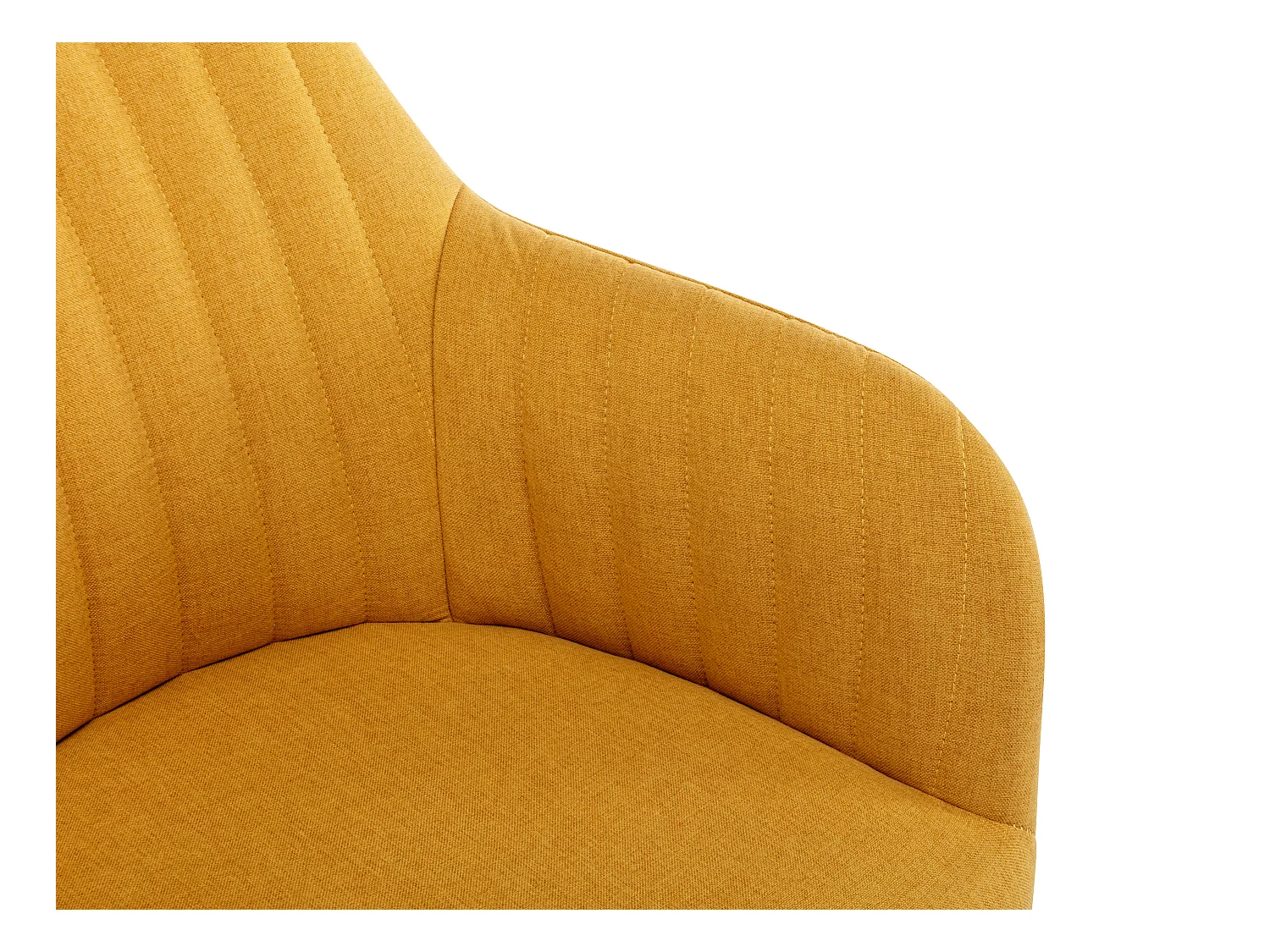 Sedia con braccioli Tessuto e Metallo effetto legno Giallo - Lotto di 2 - ELEANA