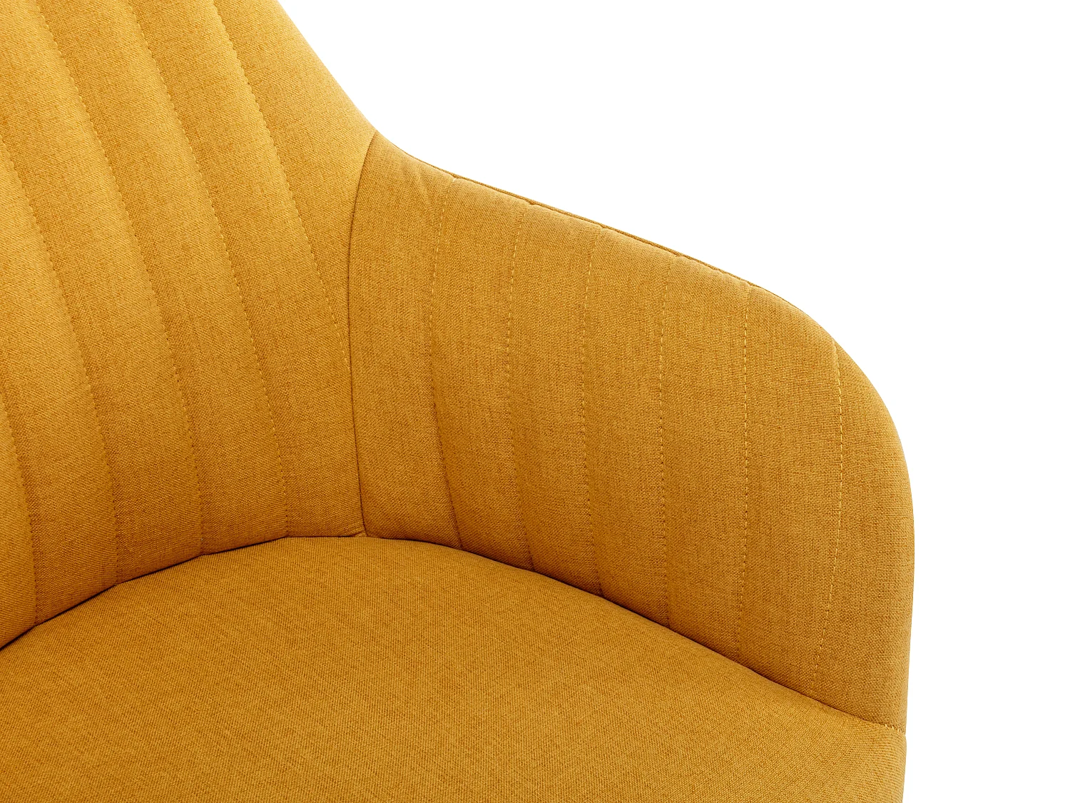 Set van 2 stoelen met armleuningen - Stof en metaal met houteffect - Geel - ELEANA