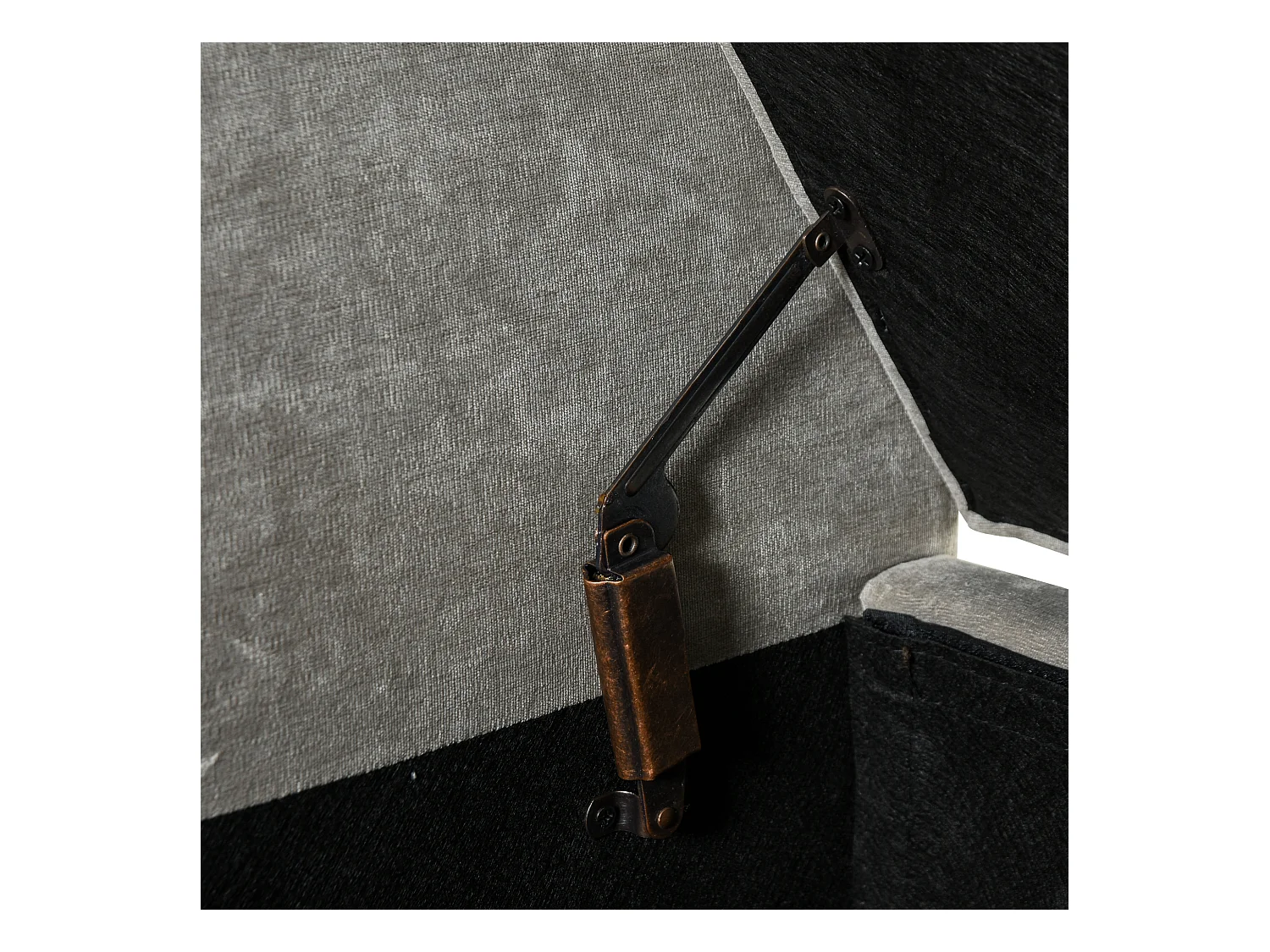 Banc Banquette Design Contemporain Accoudoirs Courbés Fonction de Rangement 2 en 1 136,5 x 45lx 62 cm Gris