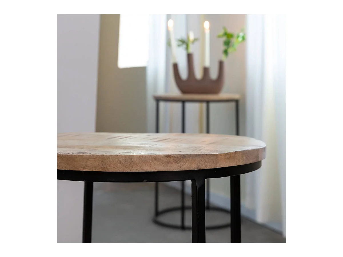 Table basse gigogne en bois de manguier Anouck