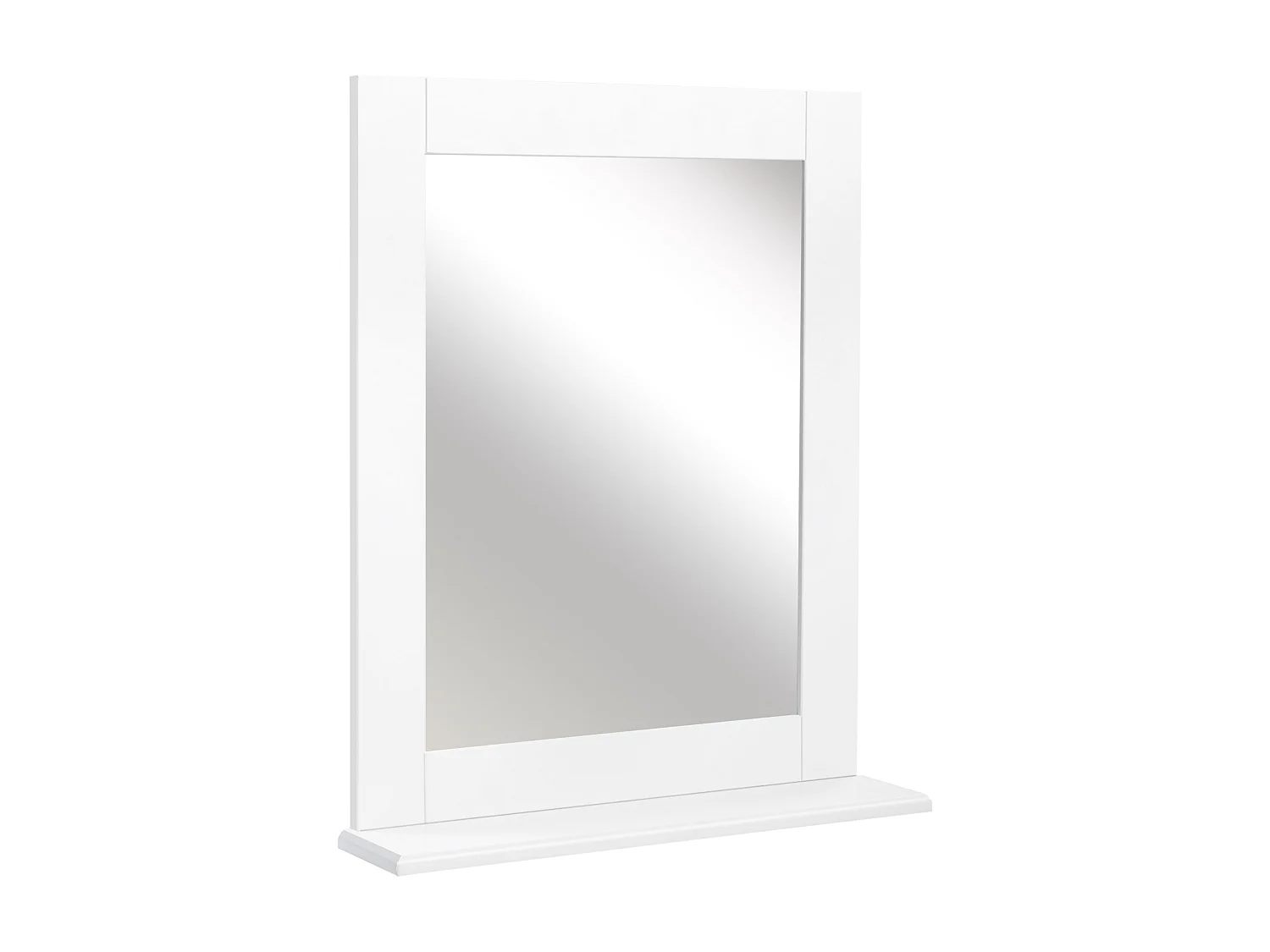 Miroir de salle de bain avec étagère - kit installation fourni - MDF blanc