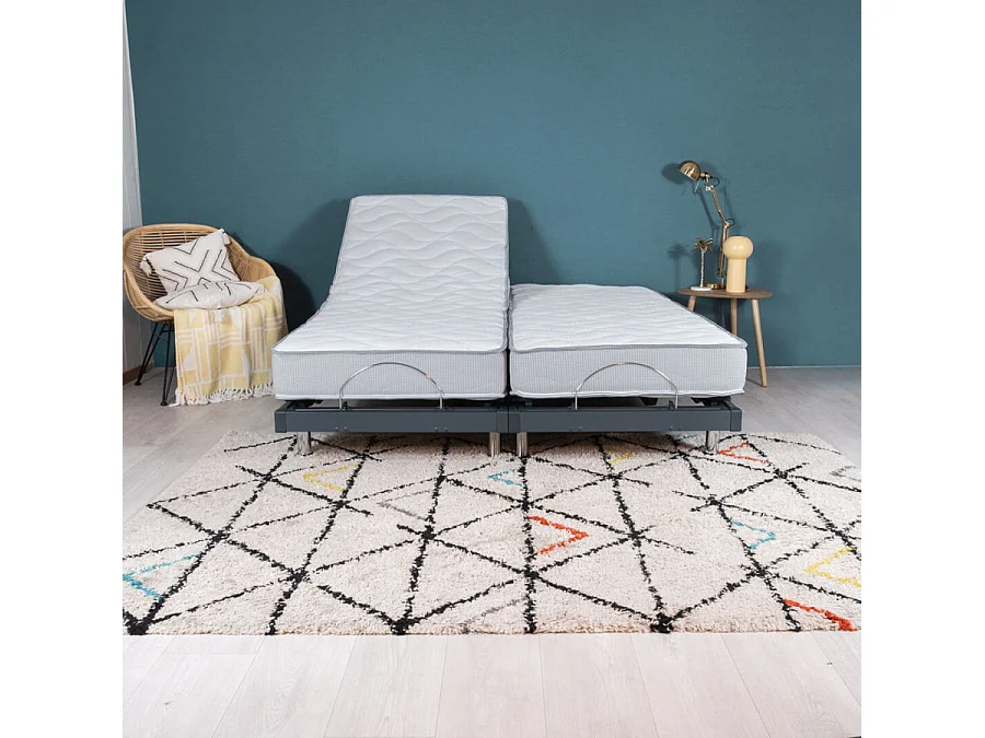 Matelas et sommier 2x80x200 Mousse - S50 - Soutien medium - Fabriqué en France