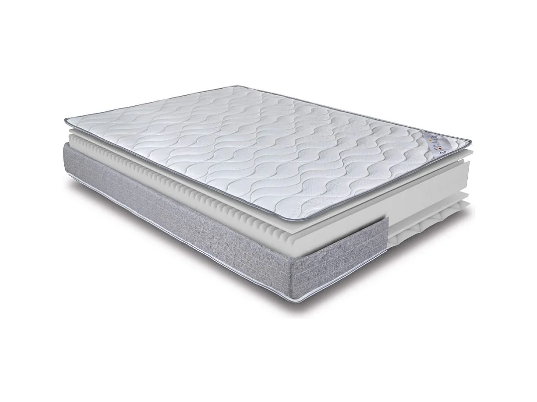 Lit électrique S62 + matelas Wave 2x80x200 - Mousse - Soutien ferme - Made in France