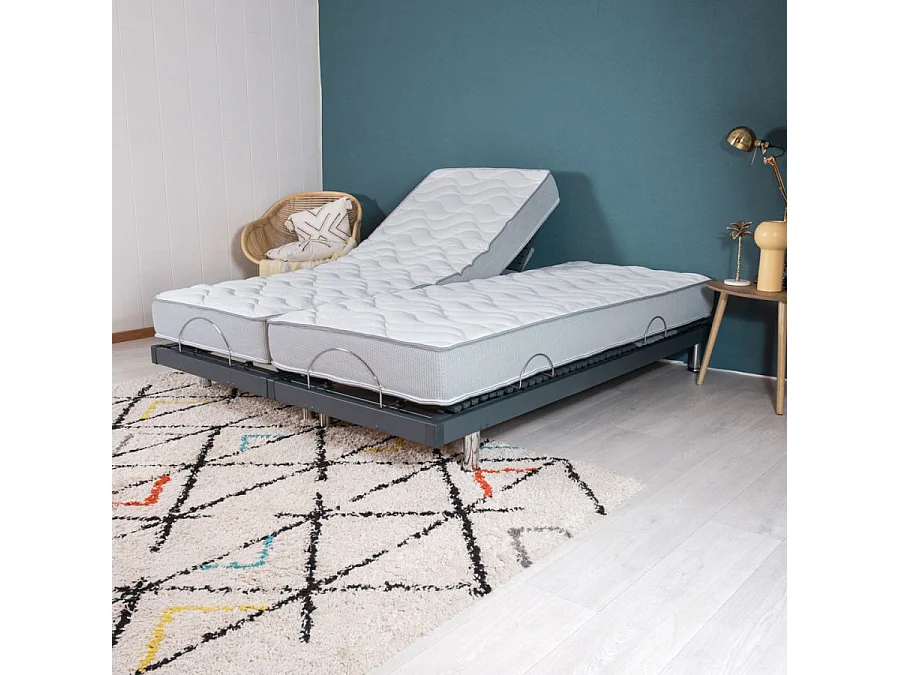 Matelas et sommier 2x70x190 Mousse - S50 - Soutien medium - Fabriqué en France