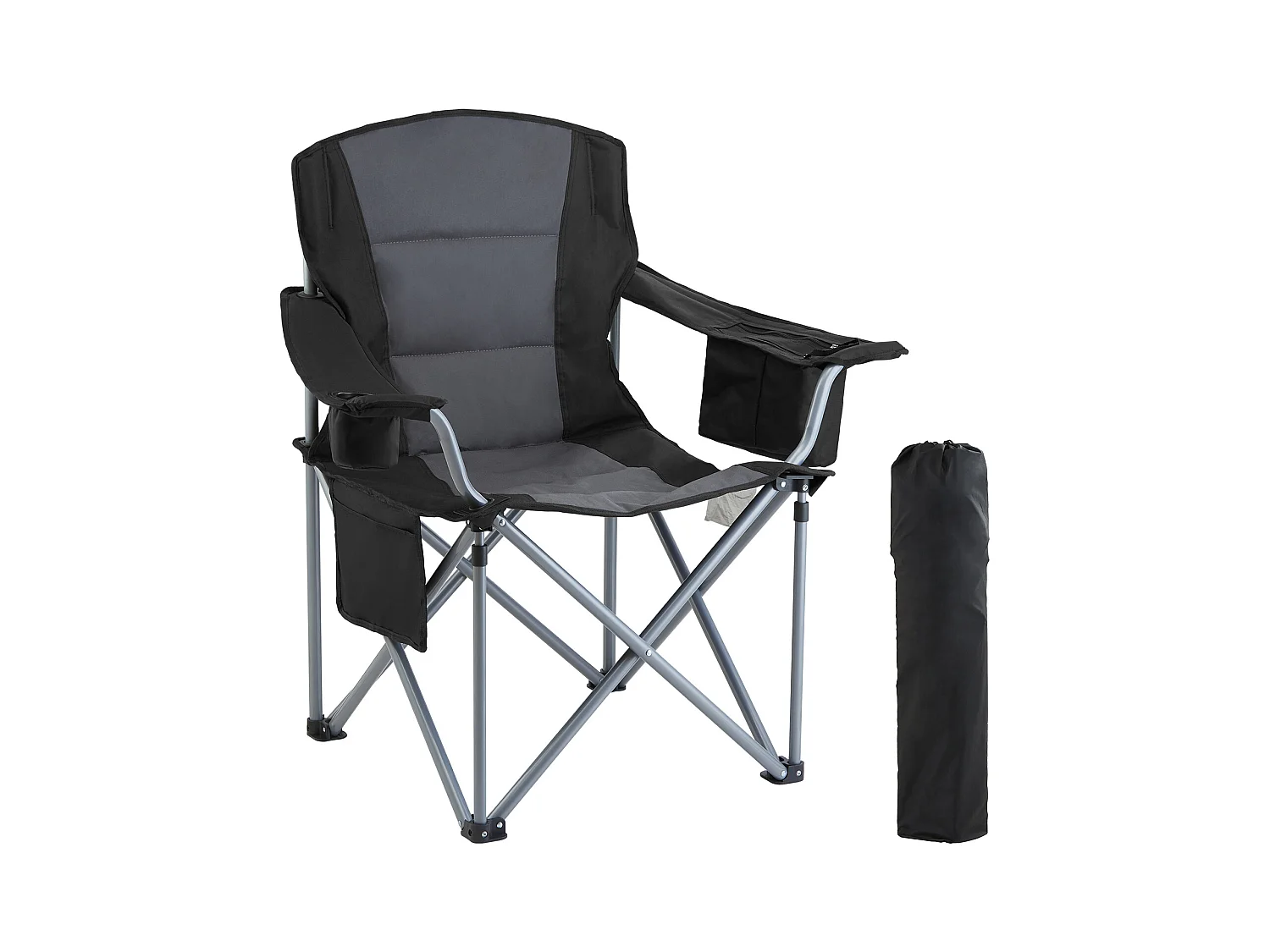 Chaise de Camping SucceBuy, Portable Chaise d'Extérieur Pliante Robuste avec Porte-Gobelet