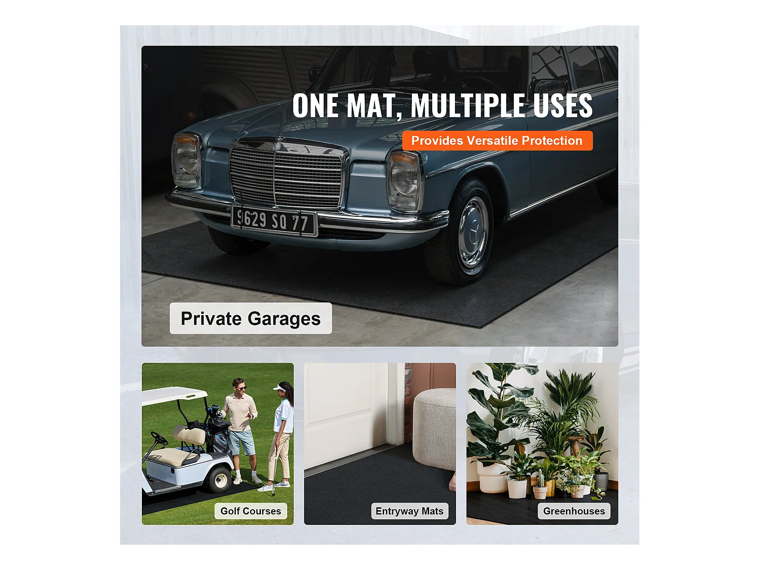 Tapis de Sol de Garage SucceBuy 2.68 x 6.7 m, Antidérapant, Résistant, Imperméable