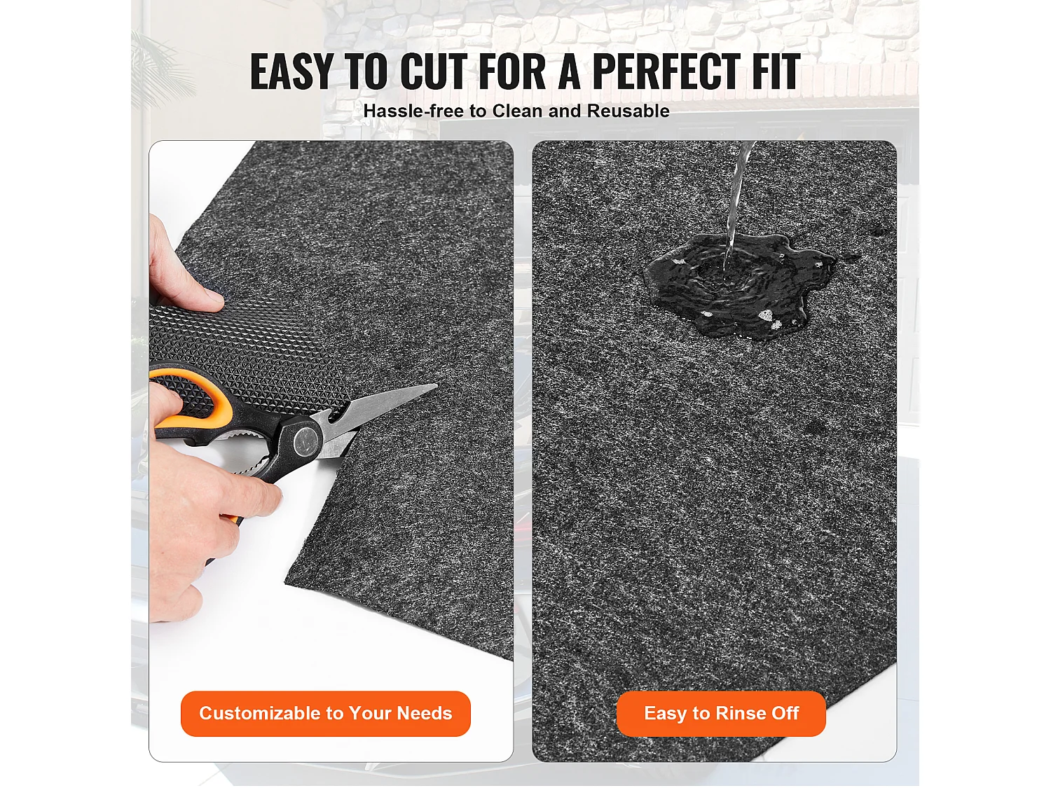 Tapis de Sol de Garage SucceBuy 1.49 x 1.8 m Antidérapant, Résistant et Imperméable