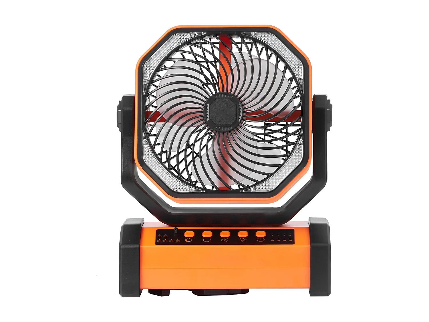 Ventilatore Portatile Ricaricabile SucceBuy 22,86 CM con Lanterna LED, 4 Velocità, Girevole, Minuteria