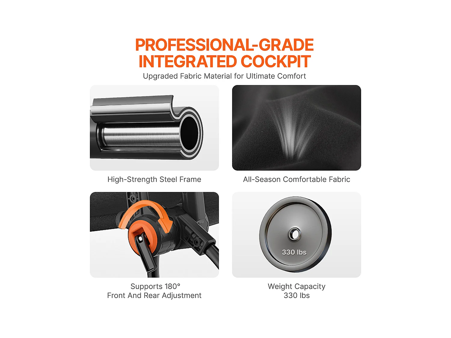 Support de Volant de Course Pliable SucceBuy, Cockpit de Qualité en Acier au Carbone, Hauteur du Volant Réglable