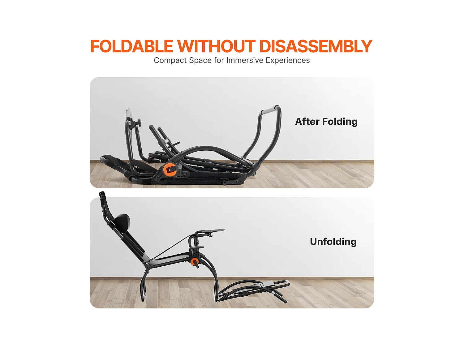 Support de Volant de Course Pliable SucceBuy, Cockpit de Qualité en Acier au Carbone, Hauteur du Volant Réglable